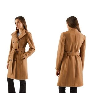 Le Chateau wool Coat tan soft size XS cozy wool fits small